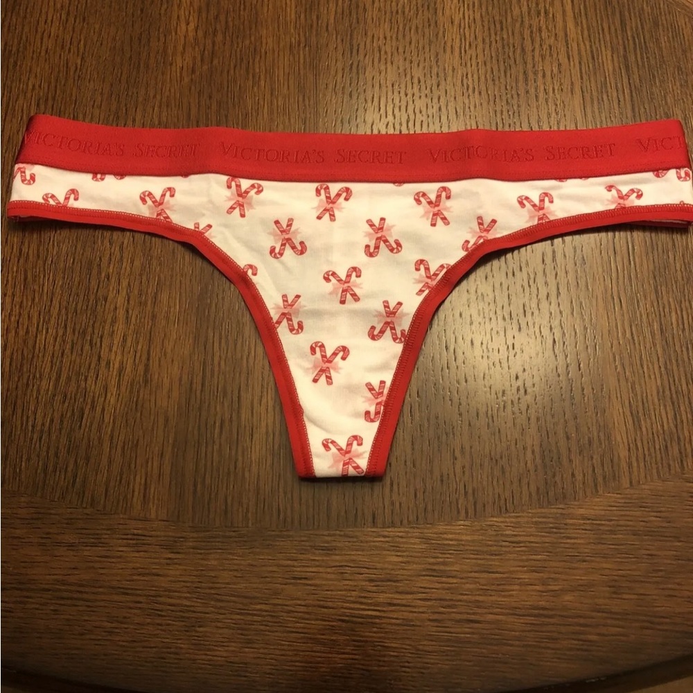 Victoria Secret Stretch Cotton Logo Thong panty New Medium